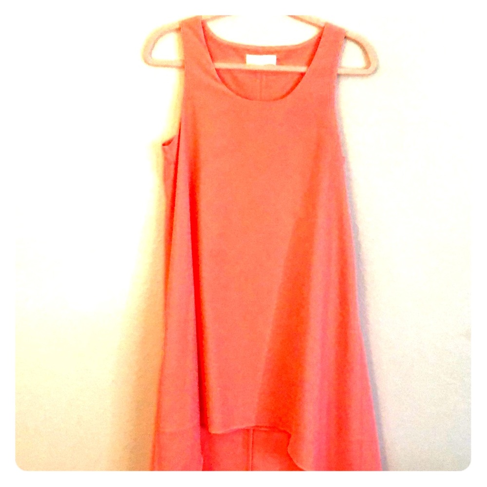 MM Couture Neon Orange High Low Tank Dress